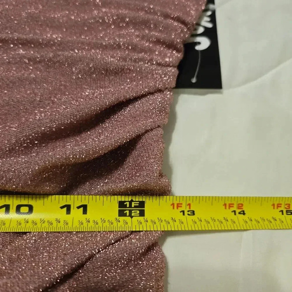 Jump Size Large metallic party bodycon dress with ruched sides in Rose color NWT - Picture 8 of 9